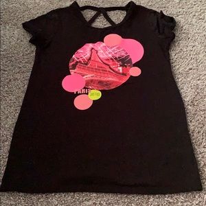 Black pink & glitter pink Eiffel Tower Paris shirt